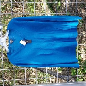 NWT Talbots peacock blue soft merino wool vneck sweater XL Petite